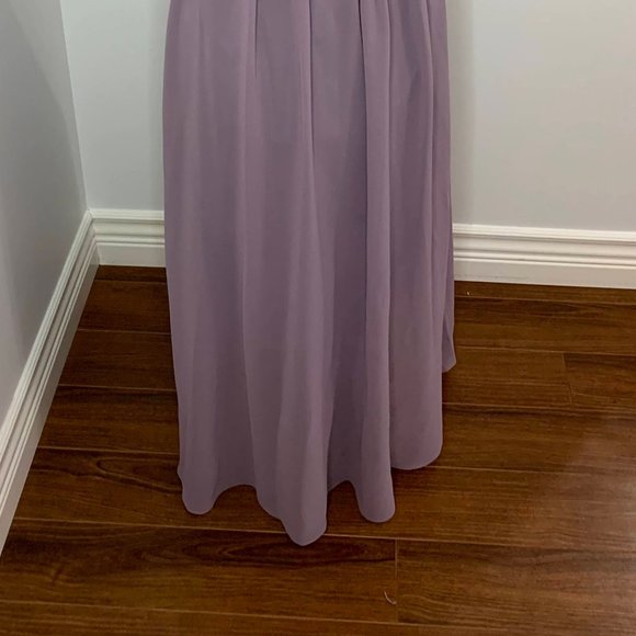 Strapless Dusty Lavender Bridesmaid Dress - Picture 6 of 8